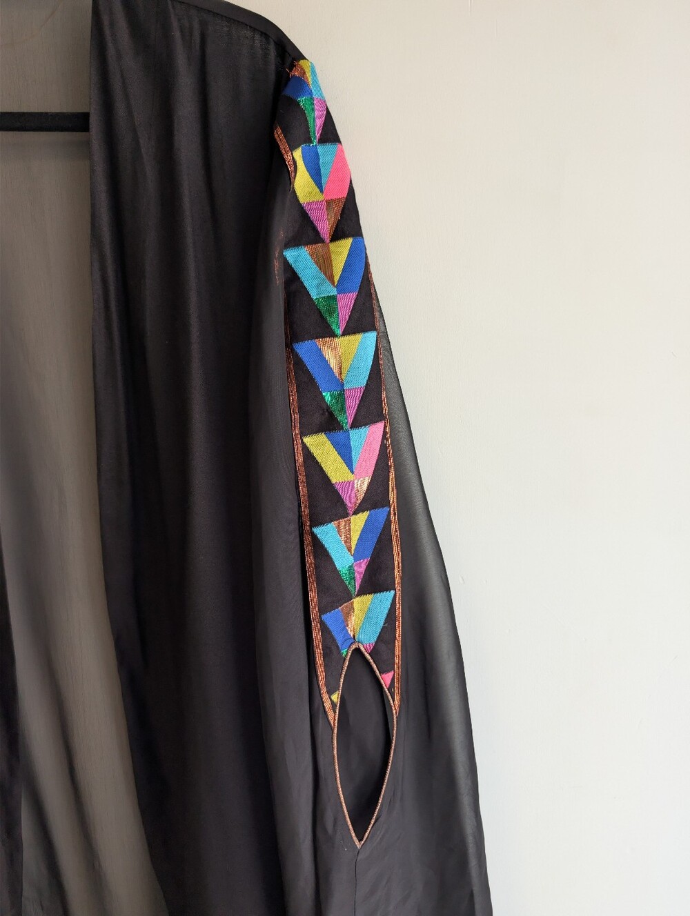 Piyano Sheer Swim Cover-Up with Multi-Color Chevron Accents - Picture 6 of 11